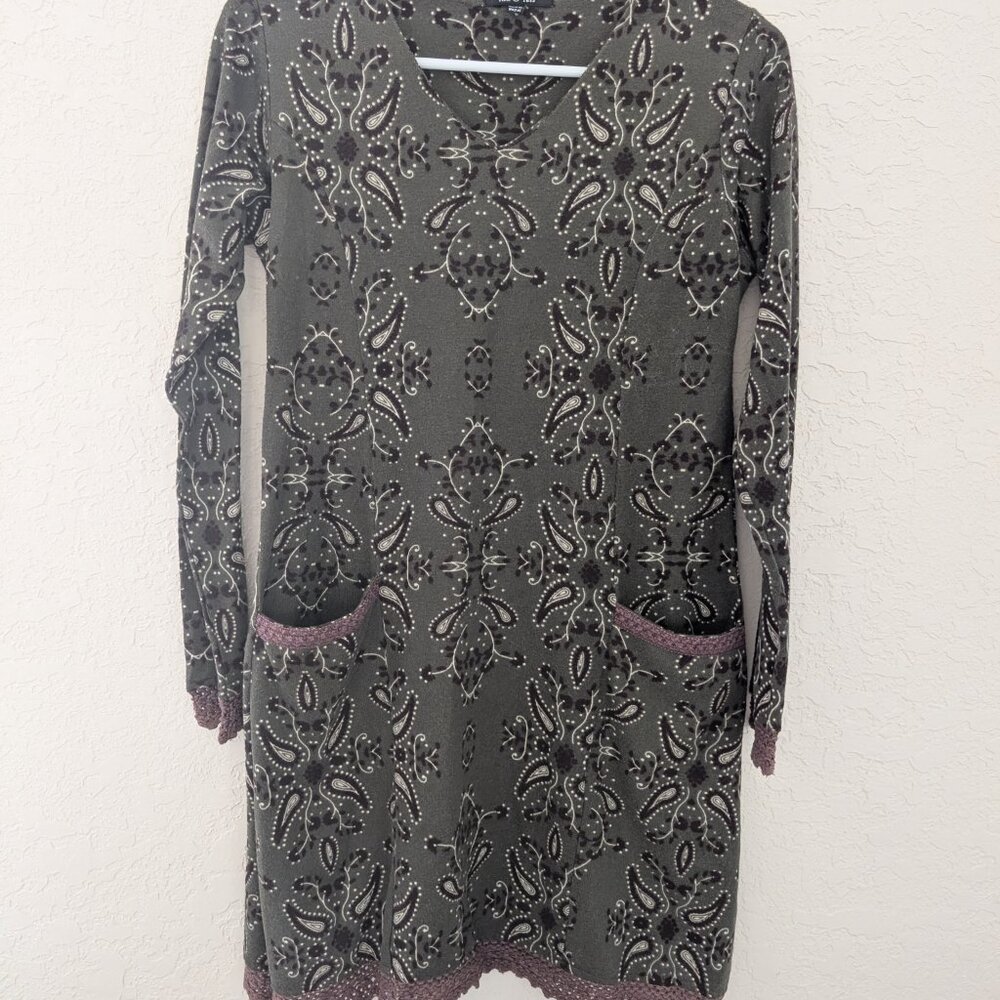Yak and Yeti Paisley Lace Long Sleeved Dress with Pockets Size S - Picture 2 of 5